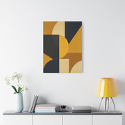 Mid-Century Geometric Mustard Composition Wall Art & Canvas Print