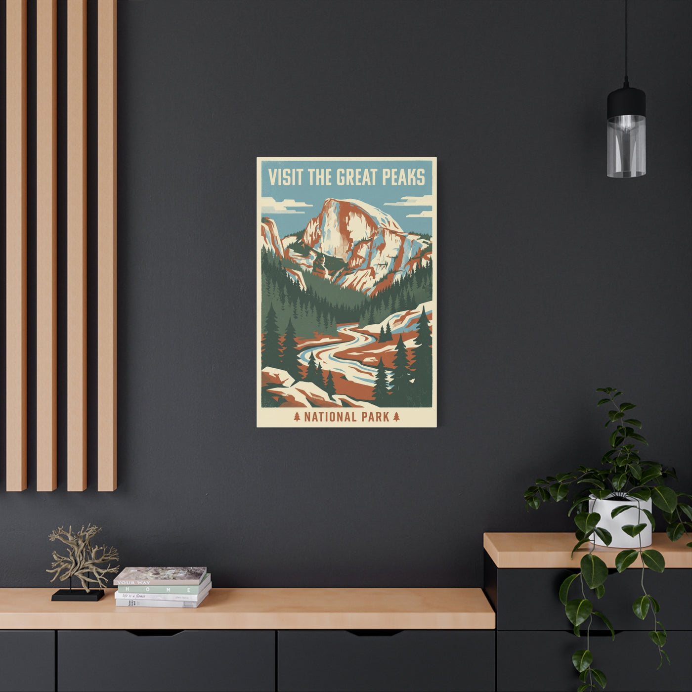 Visit The Great Peaks Vintage Poster Wall Art & Canvas Print