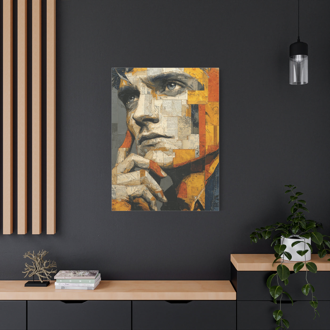 Reflective Thought Portrait Collage Wall Art & Canvas Print