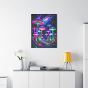 Glowing Giant Mushrooms in Midnight Forest Wall Art & Canvas Print