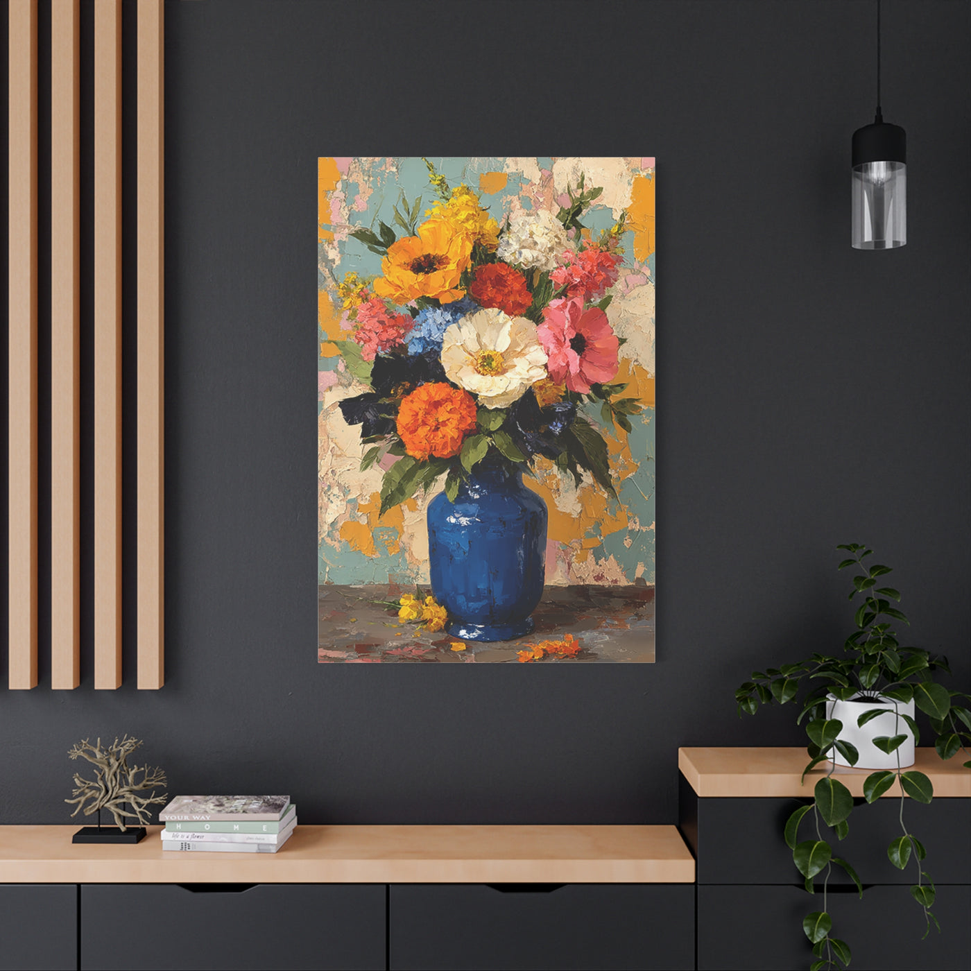 Expressive Floral Vase Composition Wall Art & Canvas Print