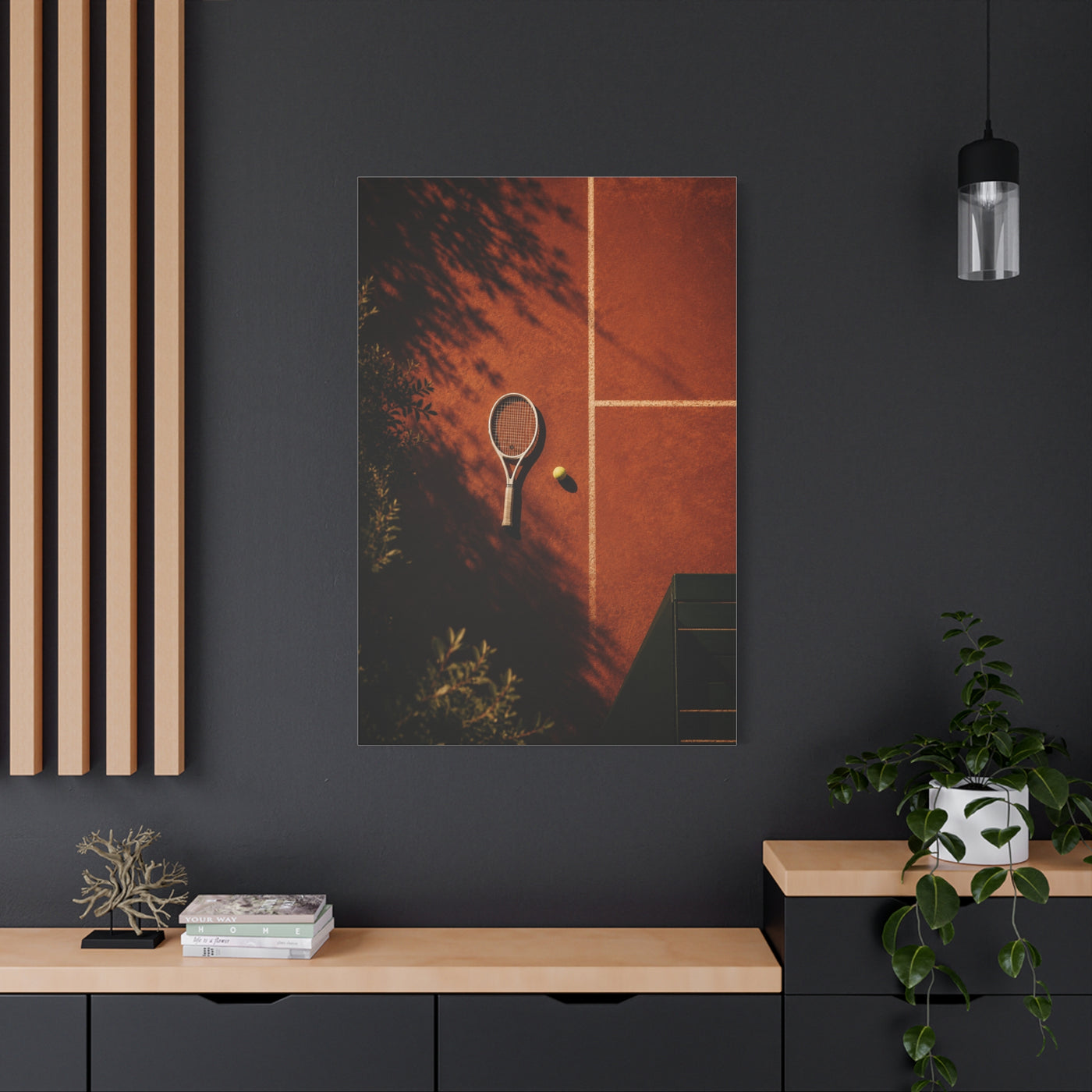 Clay Court Minimal Tennis Sports Wall Art & Canvas Print