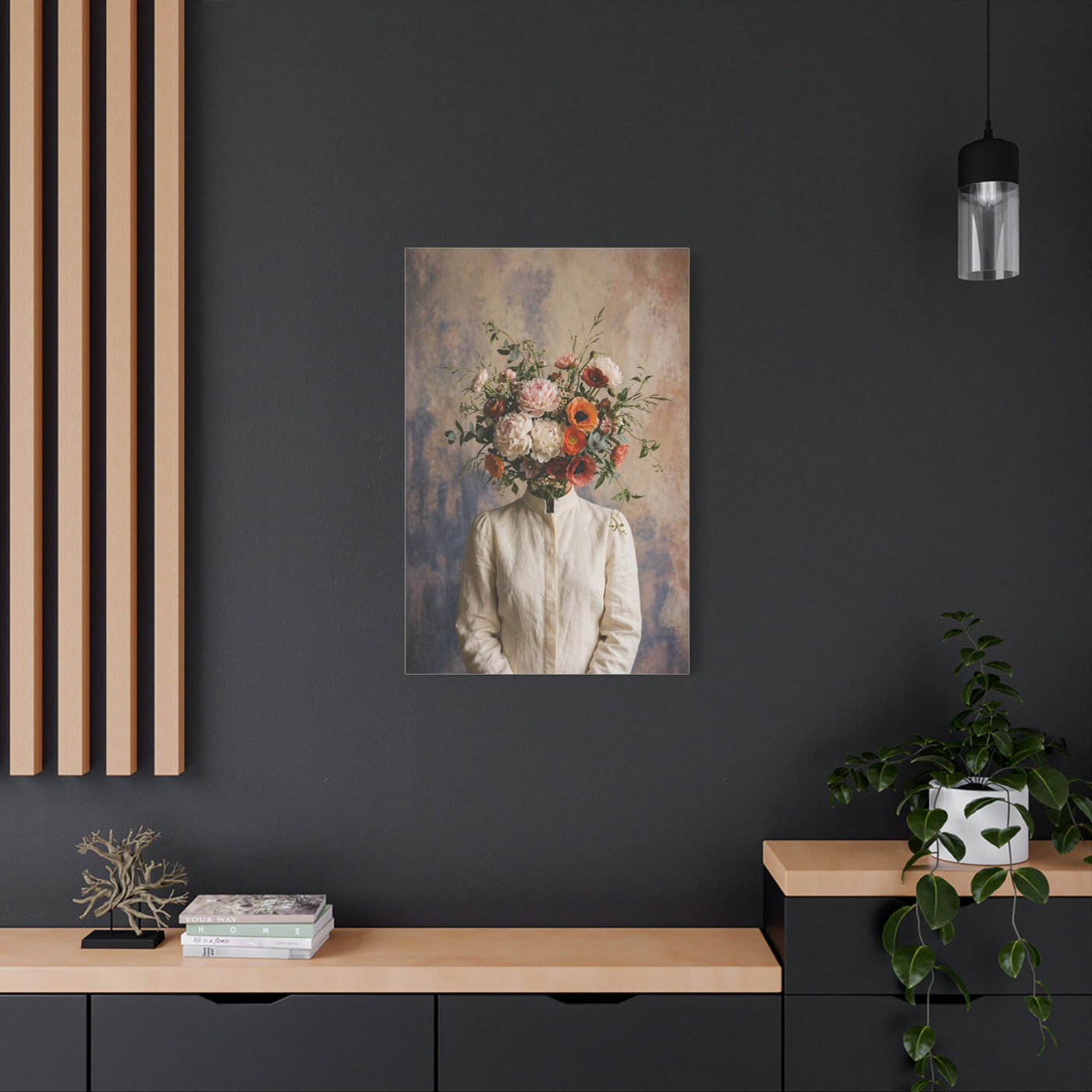 Surreal Botanical Head Portrait Wall Art & Canvas Print