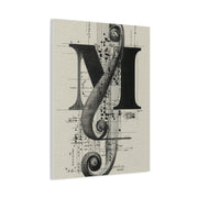 Musical Serif Monogram Illustration Wall Art & Canvas Print