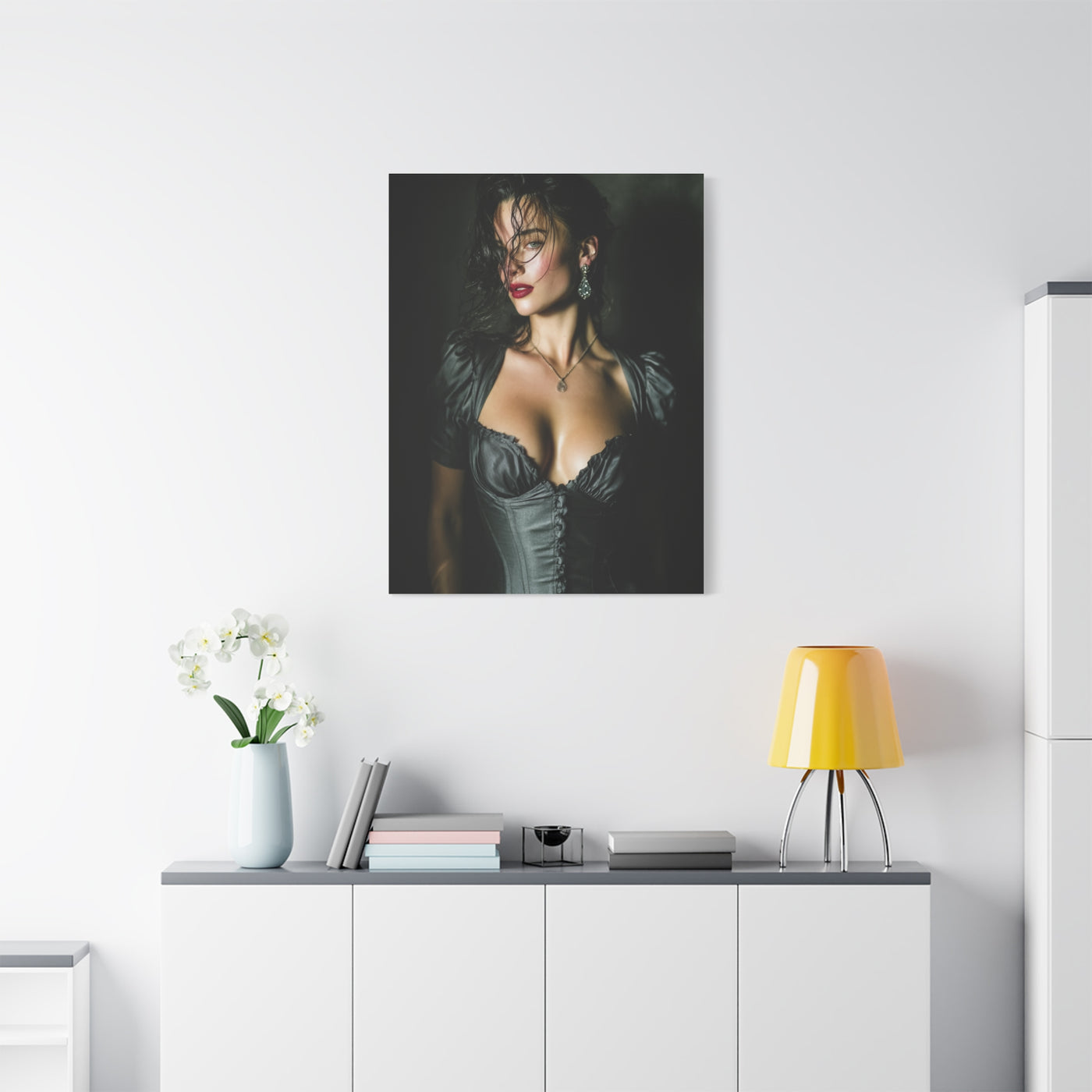 High-Fashion Satin Portrait Wall Art & Canvas Print
