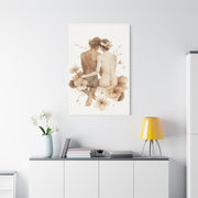 Minimal Dual Figure Botanical Composition Wall Art & Canvas Print