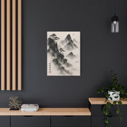 Japanese Sumi-e Misty Peaks Wall Art & Canvas Print