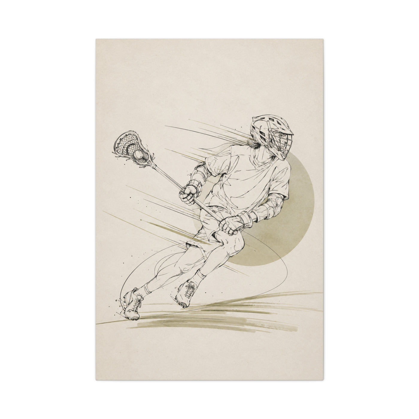 Minimal Lacrosse Motion Sports Wall Art & Canvas Print