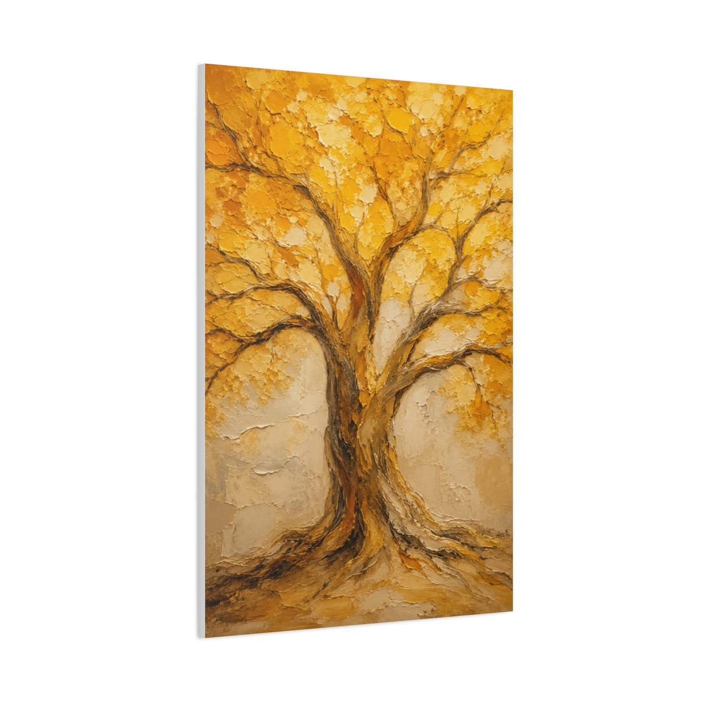 Impasto Golden Tree of Life Texture Wall Art & Canvas Print