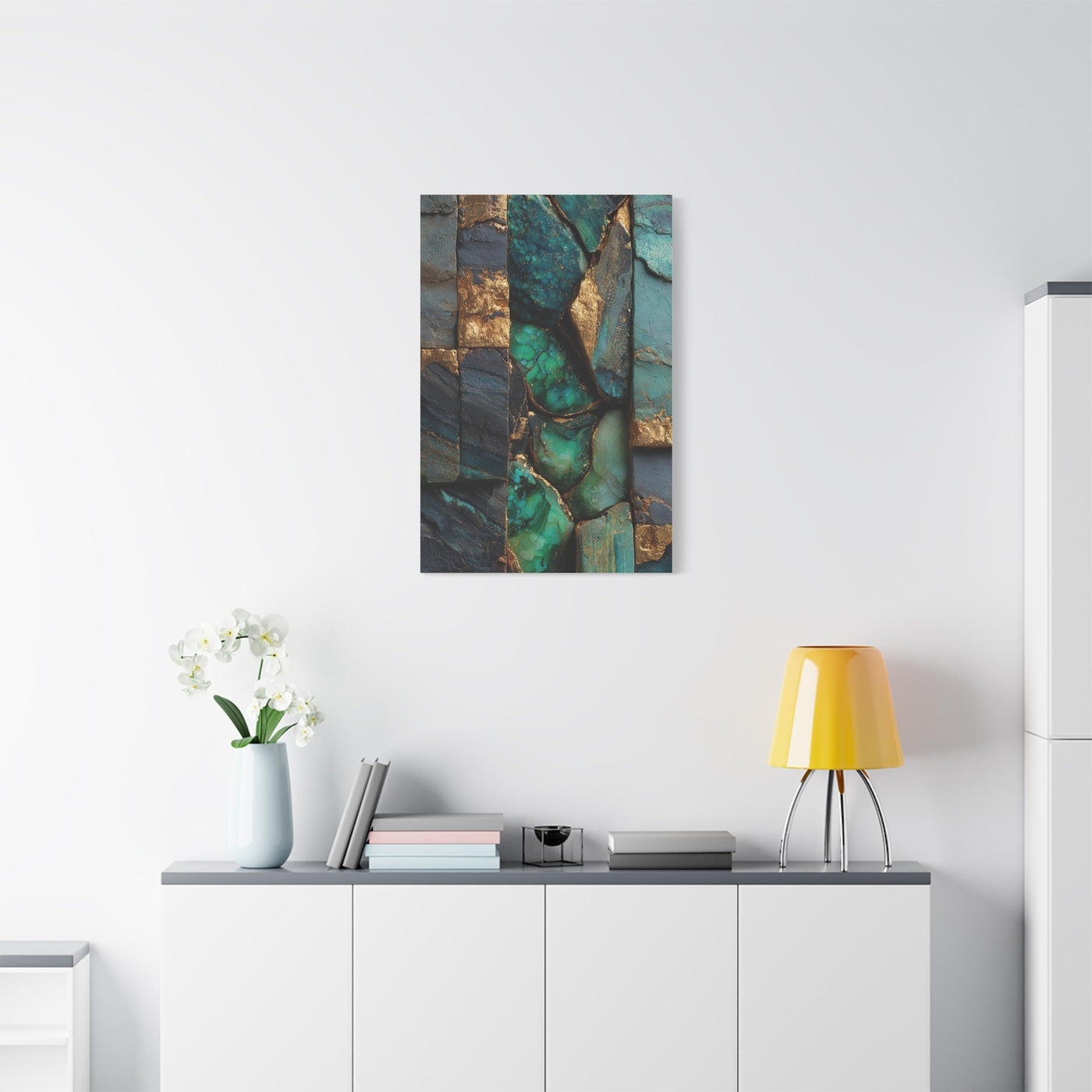 Emerald Stone Abstract Luxe Wall Art & Canvas Print