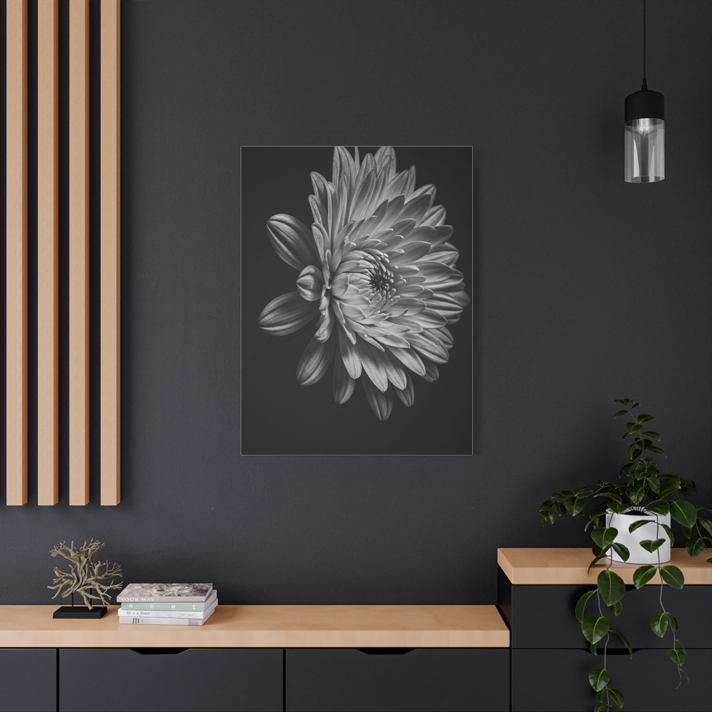 Side Profile Dahlia Bloom Wall Art & Canvas Prints