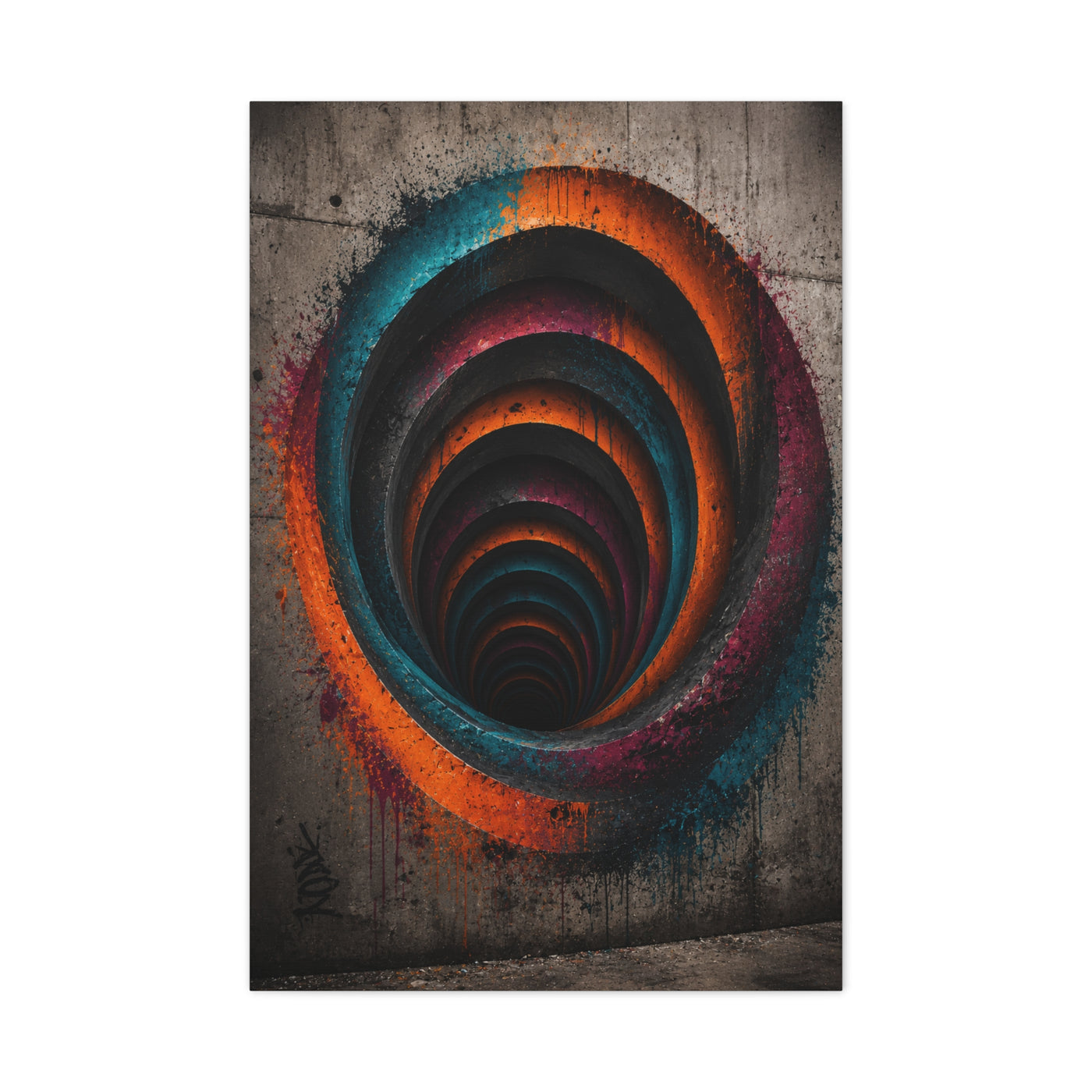 Urban Vortex Graffiti Tunnel Street Wall Art & Canvas Print