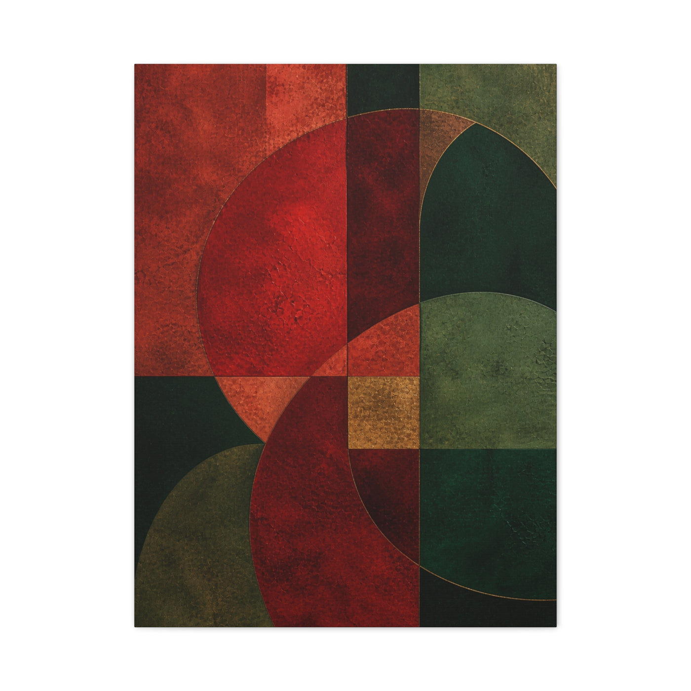 Red and Emerald Geometric Abstract Wall Art & Canvas Print