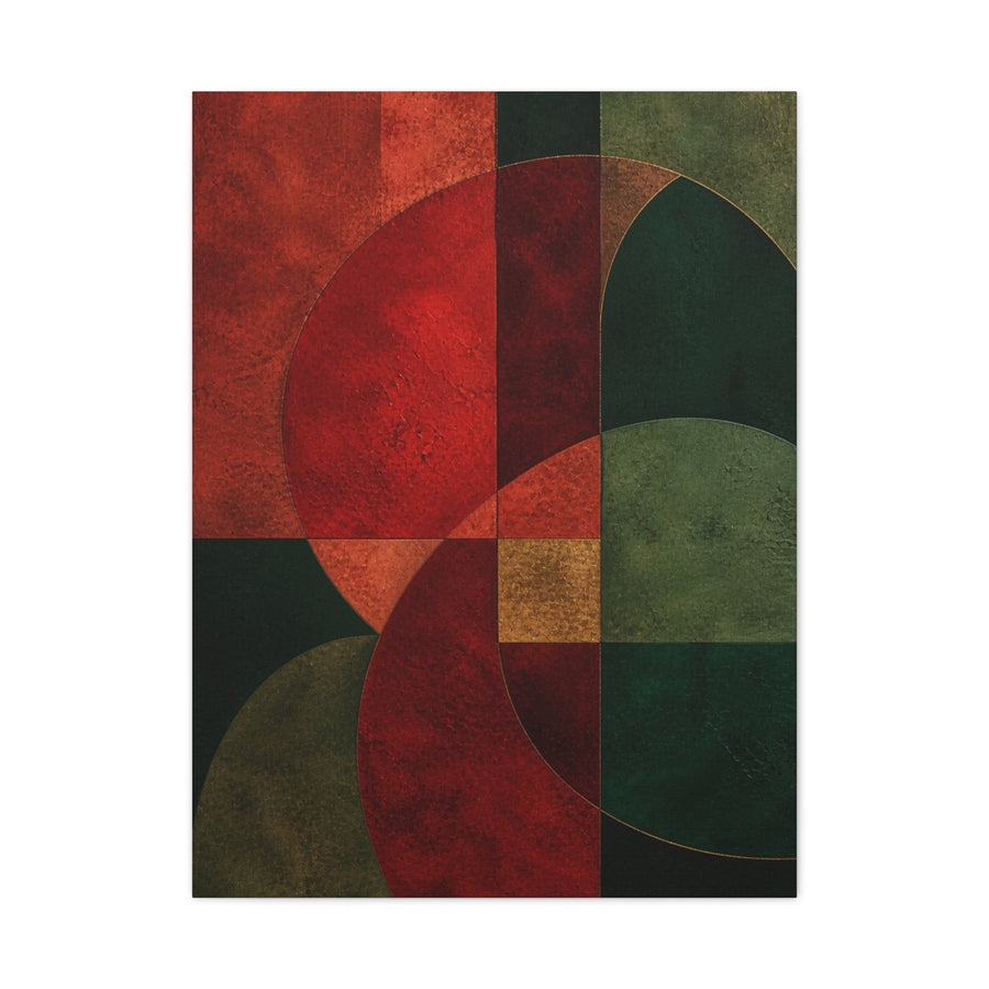 Red and Emerald Geometric Abstract Wall Art & Canvas Print