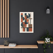 Bauhaus Orange Geometry Grid Wall Art & Canvas Print