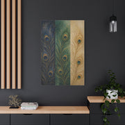 Peacock Feather Triptych Harmony Wall Art & Canvas Print