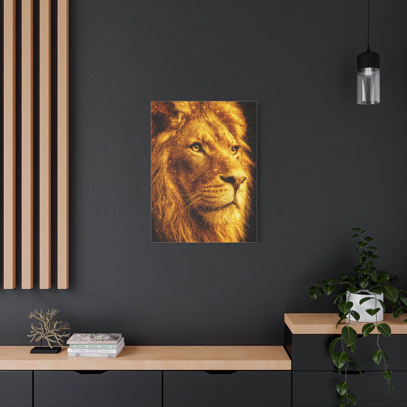 Golden Lion Portrait Wall Art & Canvas Print