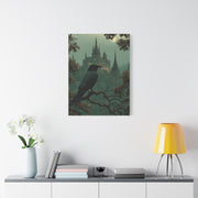Raven Before Gothic Castle Wall Art & Canvas Print