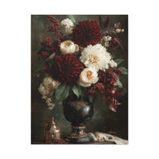 Burgundy Dahlia Floral Still Life Wall Art & Canvas Print