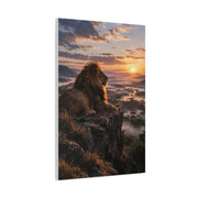 Lion at Sunrise Over Savannah Valley Wall Art & Canvas Print