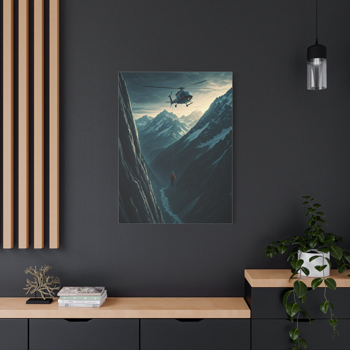 Helicopter Mountain Rescue Flight Wall Art & Canvas Prints