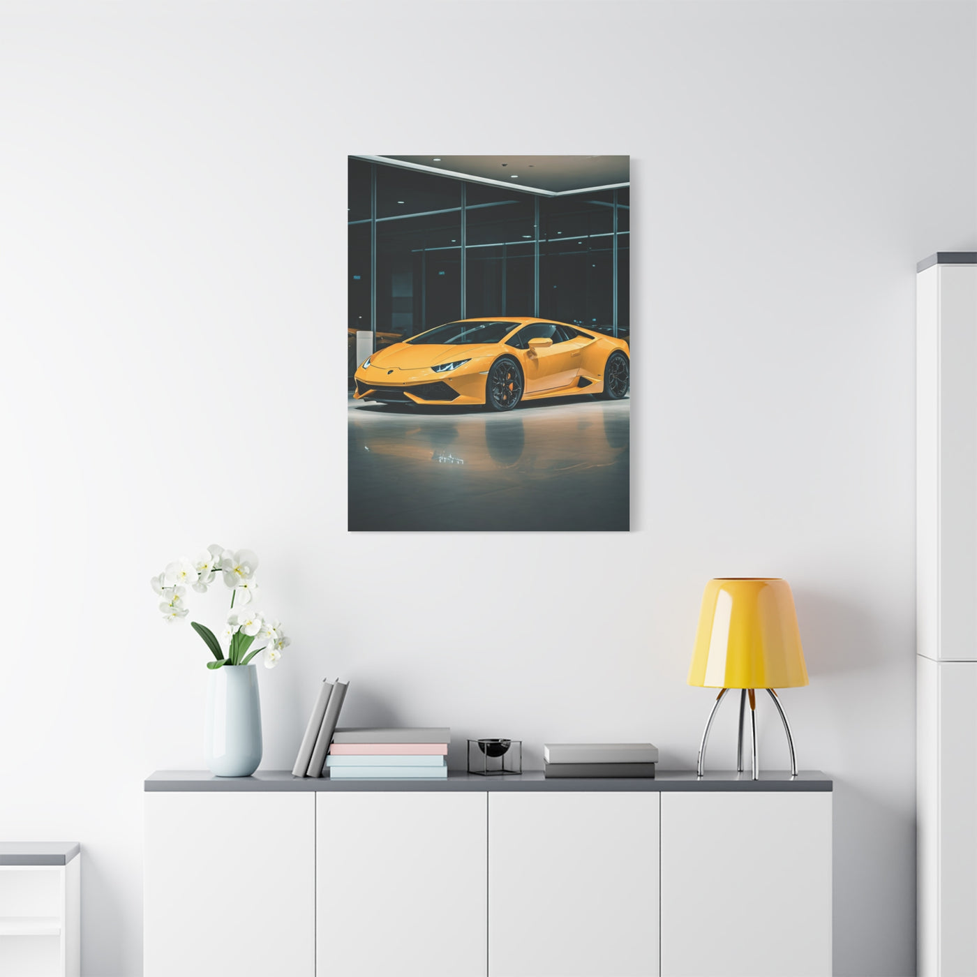Lamborghini Huracán Modern Showroom Wall Art & Canvas Prints