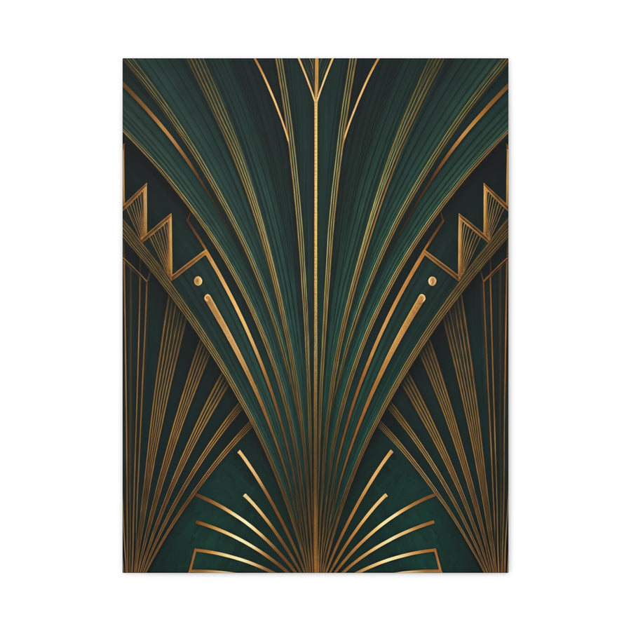 Emerald Radiance Fan Art Deco Wall Art & Canvas Prints