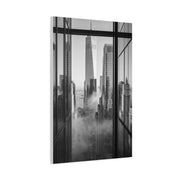 Executive Skyline Through Glass Wall Art & Canvas Print