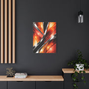Chrome and Orange Liquid Abstraction Wall Art & Canvas Print