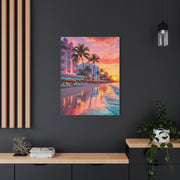 Miami Beach Art Deco Sunset Wall Art & Canvas Print