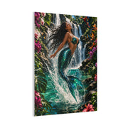 Tropical Waterfall Mermaid Escape Wall Art & Canvas Print