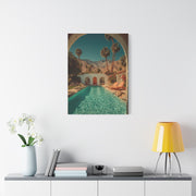 Palm Springs Courtyard Pool Escape Wall Art & Canvas Print