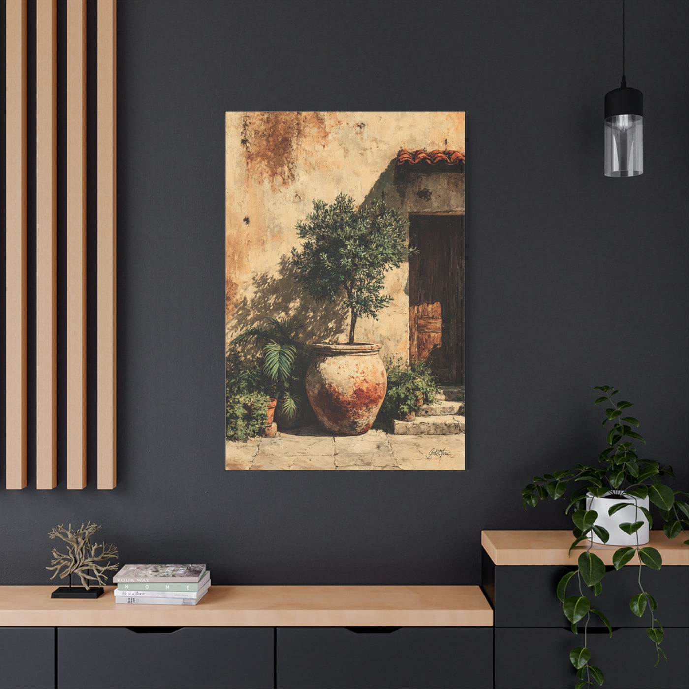 Mediterranean Olive Tree Entrance Wall Art & Canvas Print