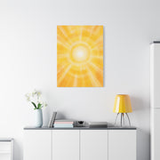 Radiant Golden Sunburst Abstract Wall Art & Canvas Print