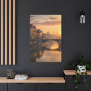 Paris Along the Seine Sunrise Wall Art & Canvas Print