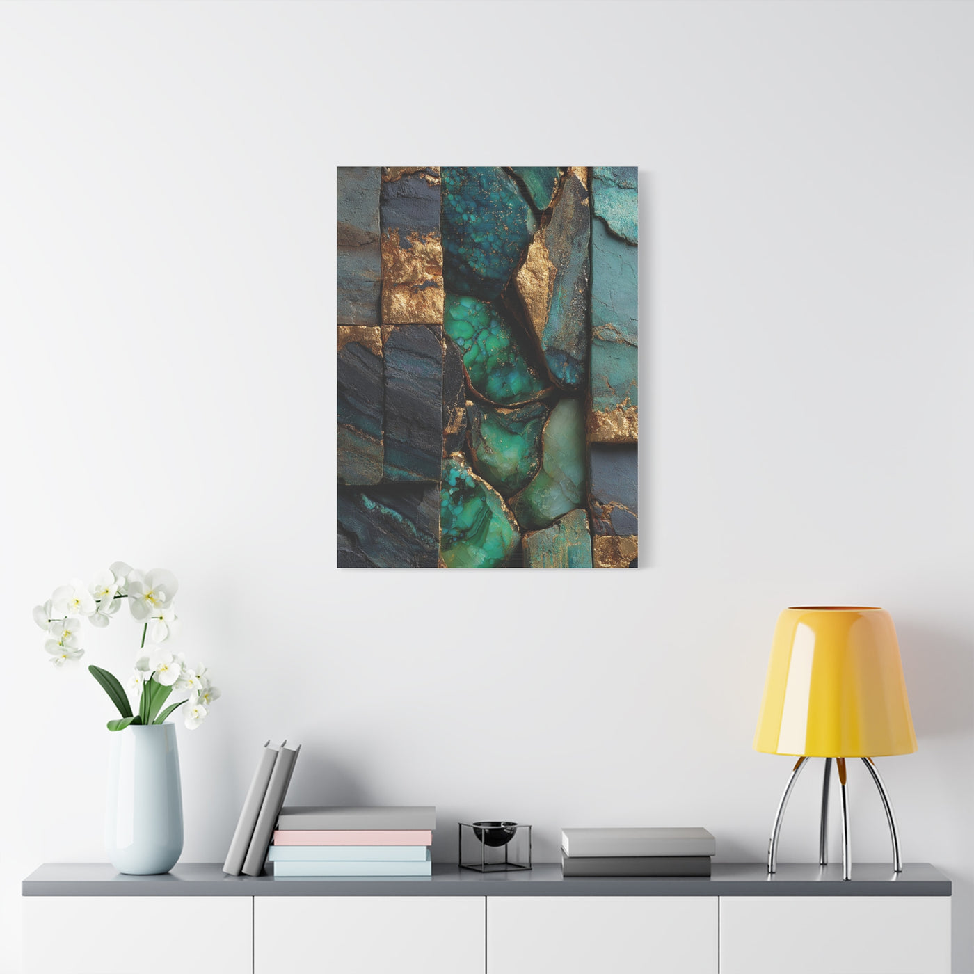 Emerald Stone Abstract Luxe Wall Art & Canvas Print