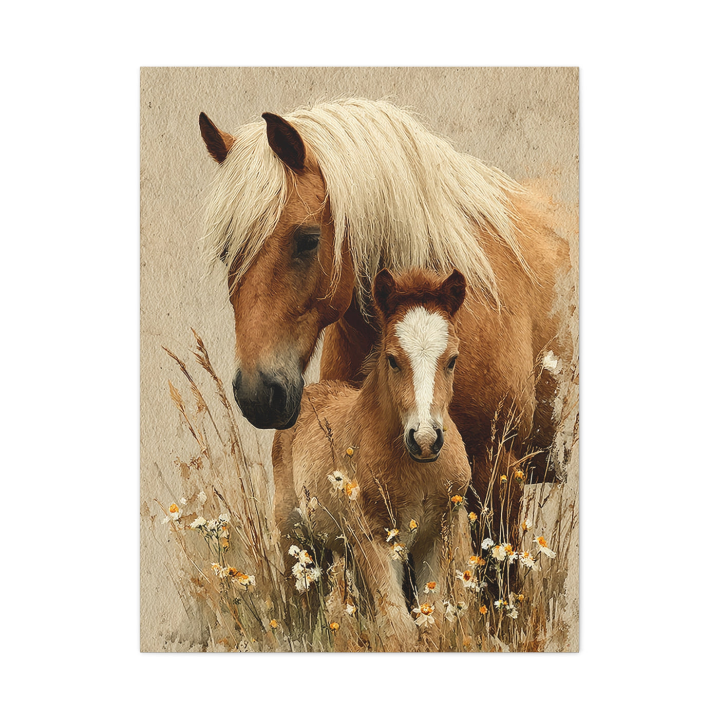 Mare and Foal Tender Bond Wall Art & Canvas Print