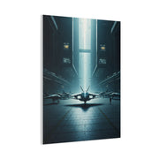 Futuristic Aircraft Hangar Scene Wall Art & Canvas Prints