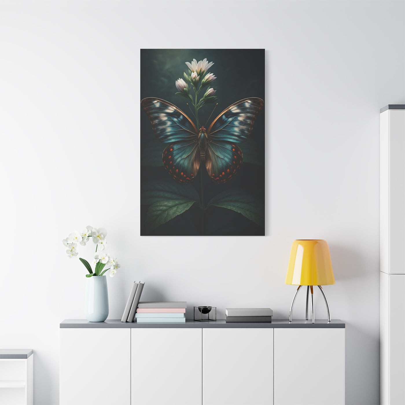 Midnight Blue Garden Butterfly Wall Art & Canvas Prints