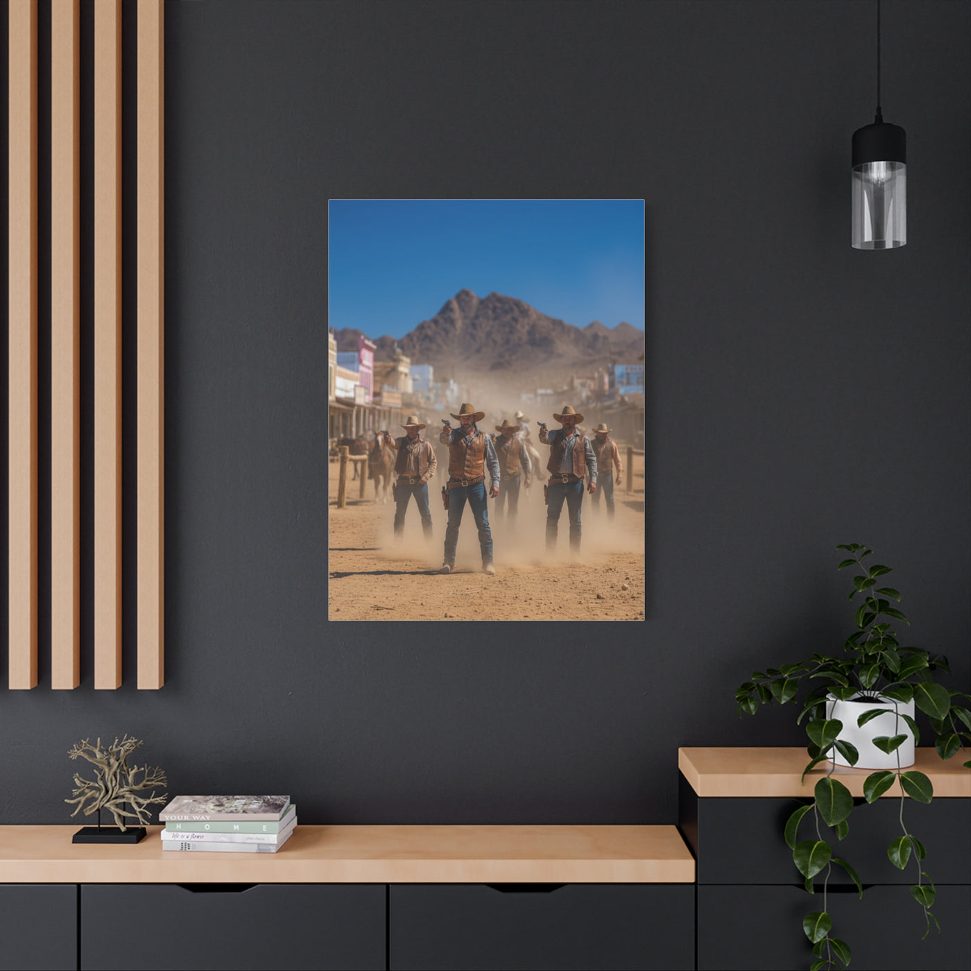 Frontier Gunslingers Western Street Standoff Wall Art & Canvas Print