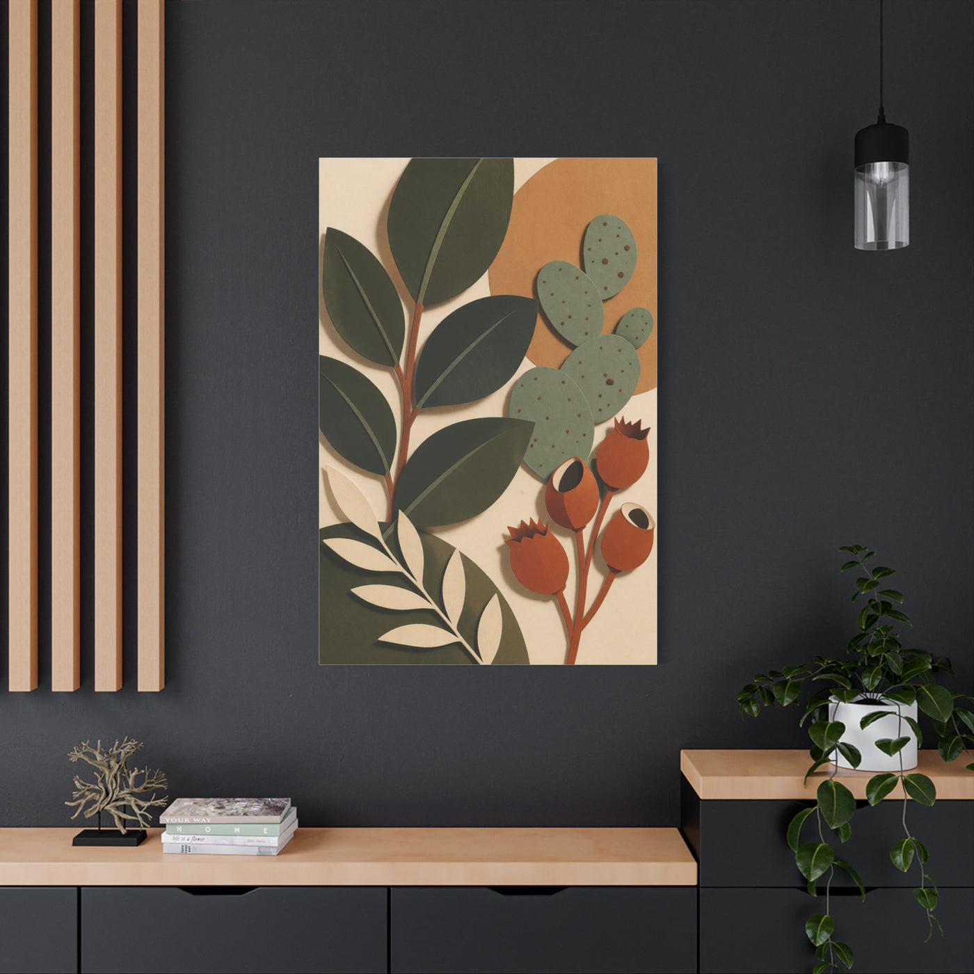 Cut Paper Botanical Modernist Wall Art & Canvas Print