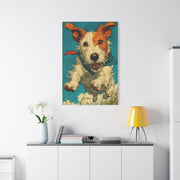 Jack Russell Terrier Mid-Leap Illustration Wall Art & Canvas Print