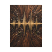 Golden Acoustic Wave Wood Composition Wall Art & Canvas Print