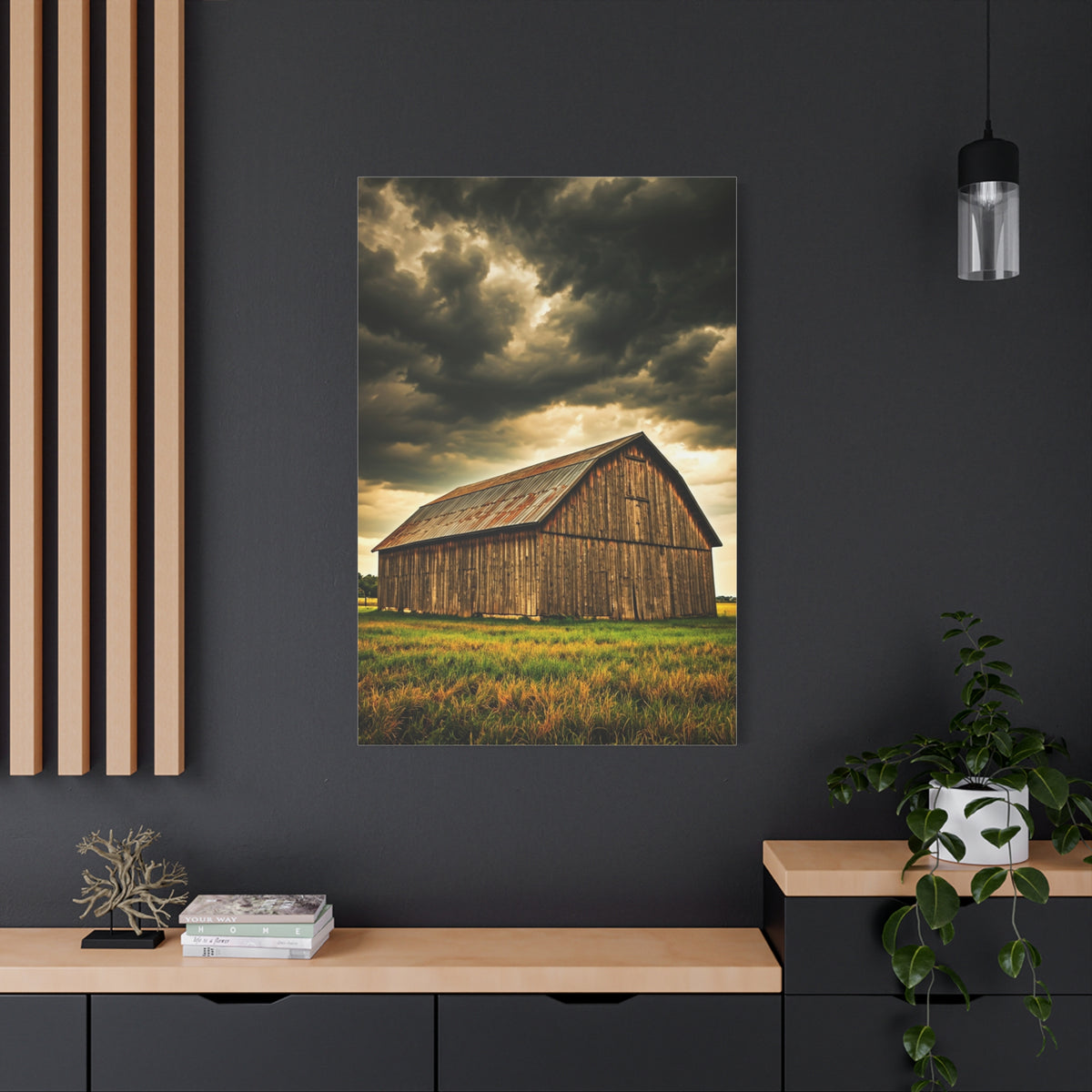 Weathered Barn Under Gathering Storm Wall Art & Canvas Prints