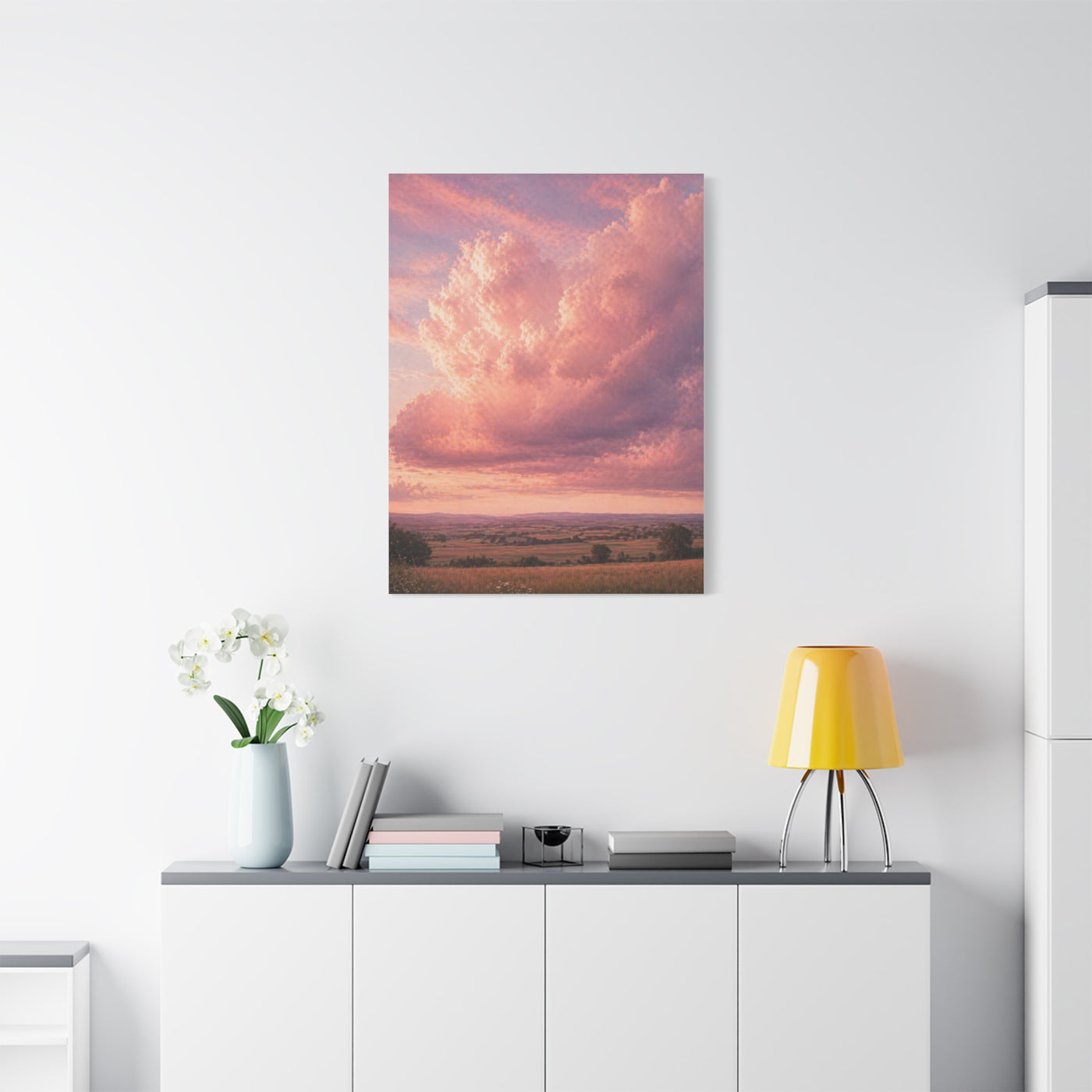 Pink Cloudscape Horizon Landscape Wall Art & Canvas Print