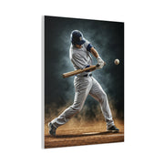 Spotlight Baseball Swing Impact Wall Art & Canvas Prints