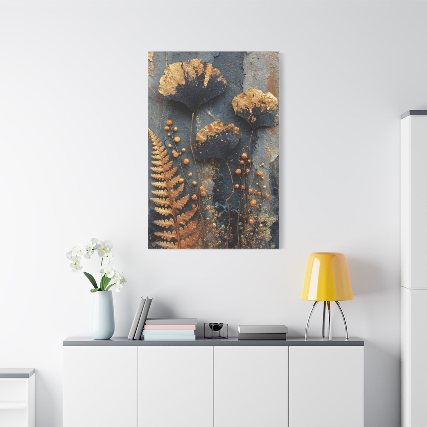 Dark Botanical Gold Leaf Study Wall Art & Canvas Print