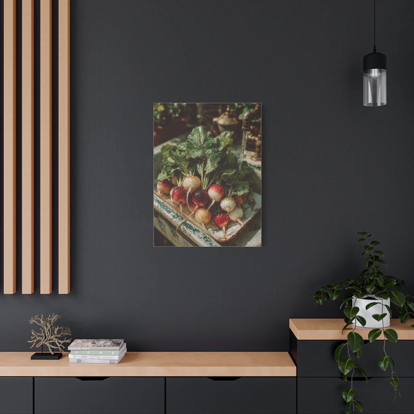 Fresh Garden Radishes Farm Sink Wall Art & Canvas Print
