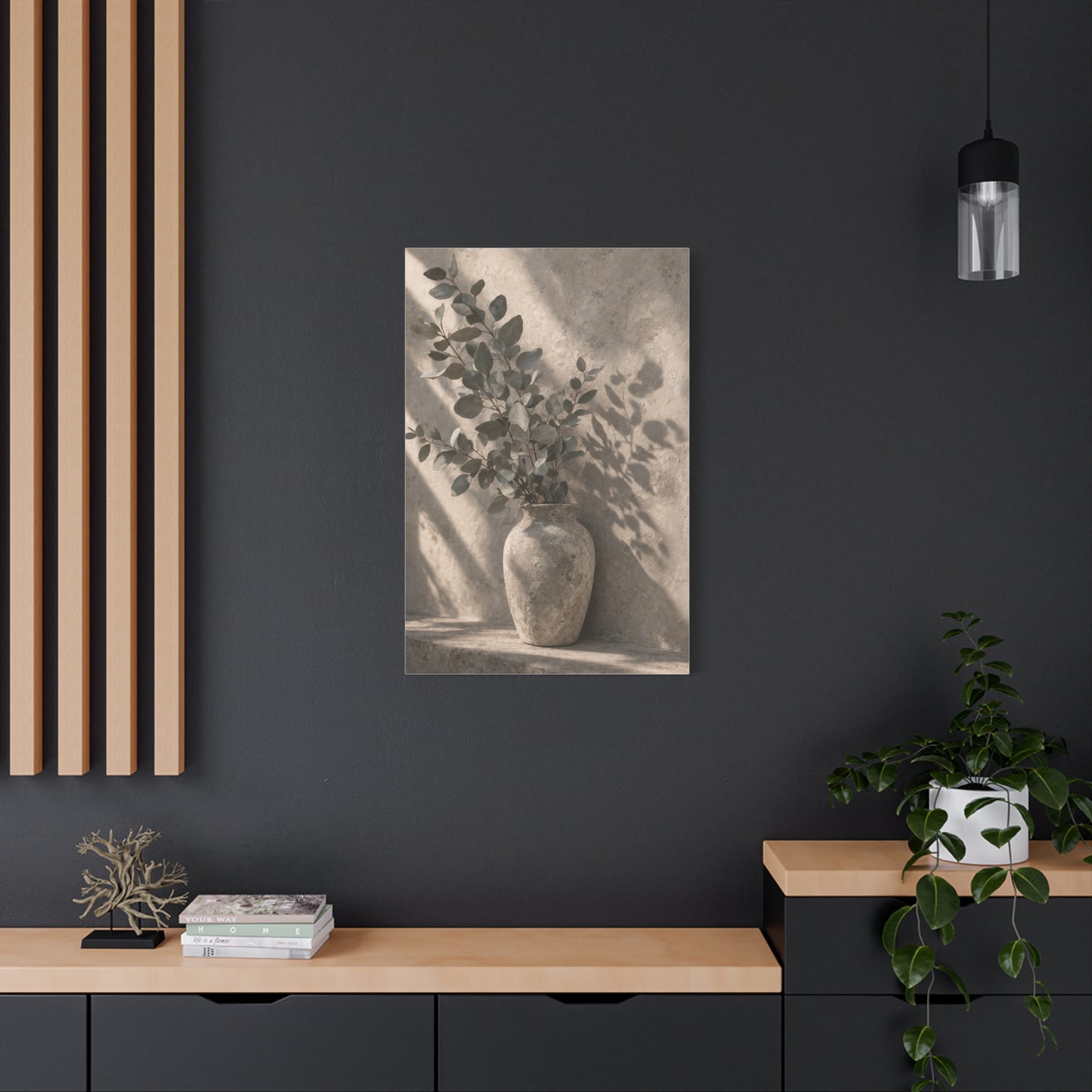 Eucalyptus Shadow Still Life Wall Art & Canvas Print