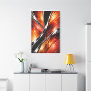 Chrome and Orange Liquid Abstraction Wall Art & Canvas Print